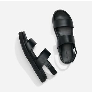 Nisolo Black Leather Strap Sandals
